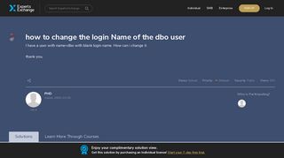 how to change the login Name of the dbo user - Experts Exchange