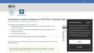 Changing the default database of a MS SQL database login