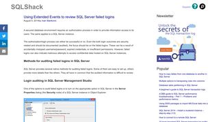 Using Extended Events to review SQL Server failed logins - SQL ...