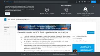 sql server - Extended events vs SQL Audit - performance ...
