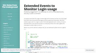 Extended Events to Monitor Login usage | SQL Notes From The ...