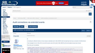 Audit connections via extended events - SQL Server Central
