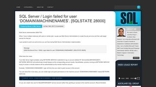 SQL Server / Login failed for user 'DOMAINMACHINENAME ...