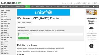 SQL Server USER_NAME() Function - W3Schools