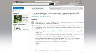 SQL Server logins - use individual users or groups? - MSDN - Microsoft