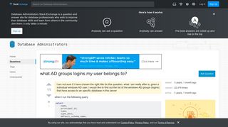 sql server - what AD groups logins my user belongs to? - Database ...