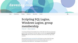 Scripting SQL Logins, Windows Logins, group membership | daveslog ...