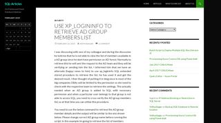 Use xp_logininfo to retrieve AD group members list – SQL-Articles