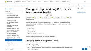 Configure Login Auditing (SQL Server Management Studio) - SQL ...
