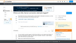 Where are SQL Server connection attempts logged? - Stack Overflow