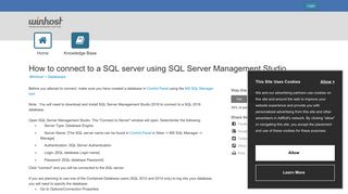 How to connect to a SQL server using SQL Server Management Studio