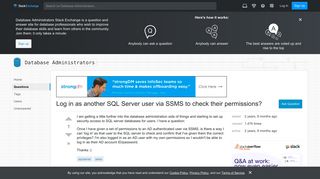 Log in as another SQL Server user via SSMS to check their ...