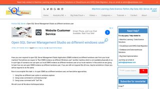 Open SQL Server Management Studio as different windows user ...