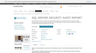 Script SQL SERVER SECURITY AUDIT REPORT - TechNet Gallery