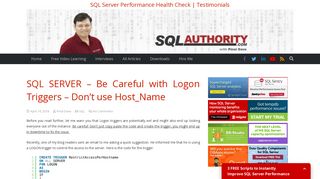 SQL SERVER - Be Careful with Logon Triggers - Don't use ...