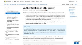 Authentication in SQL Server | Microsoft Docs