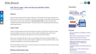 SQL Server Logins, Users and Security Identifiers (SIDs) - SQLShack