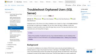 Troubleshoot Orphaned Users (SQL Server) - SQL Server Always On ...