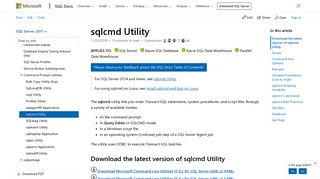 sqlcmd Utility - SQL Server | Microsoft Docs