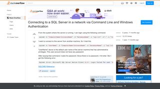 Connecting to a SQL Server in a network via Command Line and ...