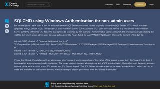 SQLCMD using Windows Authentication for non-admin users