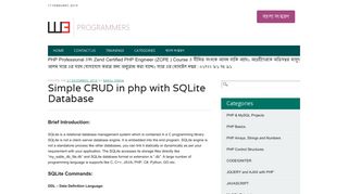 Simple CRUD in php with SQLite Database - w3programmers