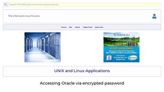 Accessing Oracle via encrypted password - Unix.com