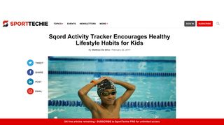 Sqord Activity Tracker Encourages Healthy Lifestyle Habits for Kids
