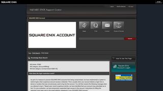 How does the login restriction work? - SQUARE ENIX Support Center
