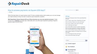 How to process payments via Square (iOS App)? – Customer ...