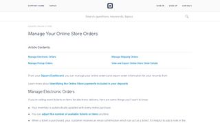 Manage Your Online Store Orders | Square Support Center - US