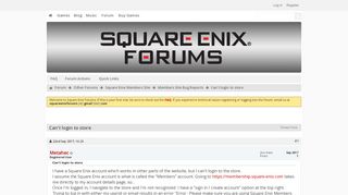 Can't login to store - Square Enix Forums
