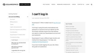 I can't log in – Squarespace Help