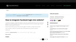 How to integrate Facebook login into website? - Squarespace - Answers