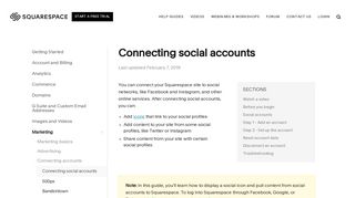 Connecting social accounts – Squarespace Help