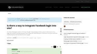 Is there a way to integrate Facebook login into site ...