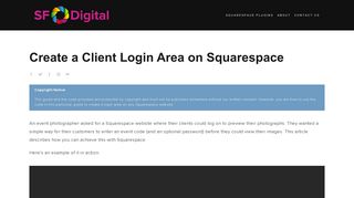 Create a Client Login Area on Squarespace - SF Digital - Soundfocus