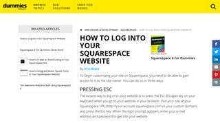 How to Log into Your Squarespace Website - dummies