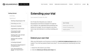 Extending your trial – Squarespace Help