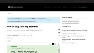 How do I log in to my account? - Squarespace - Answers
