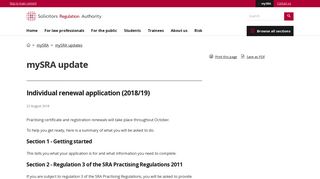 SRA | Individual renewal application (2018/19) | Solicitors Regulation ...