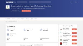 Sreyas Institute of Engineering and Technology ... - Careers360