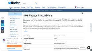 SRG Finance Prepaid Visa - Review, Fees & Limits | finder.com.au