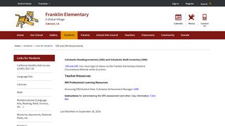 Links for Students / SRI and SMI Assessments