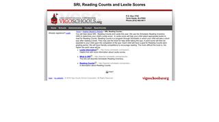 SRI, Reading Counts and Lexile Scores