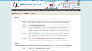 Admissions - Sriram Law Academy