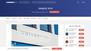 SRMJEEE 2019 – Application Form (Started), Dates, Pattern, Syllabus