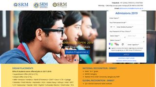 Online Application Form | SRM Group Of Institutions - SRM University