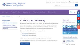 Citrix Access Gateway - Spartanburg Regional Healthcare System