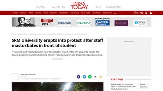 Chennai: SRM University erupts into protest after staff masturbates in ...